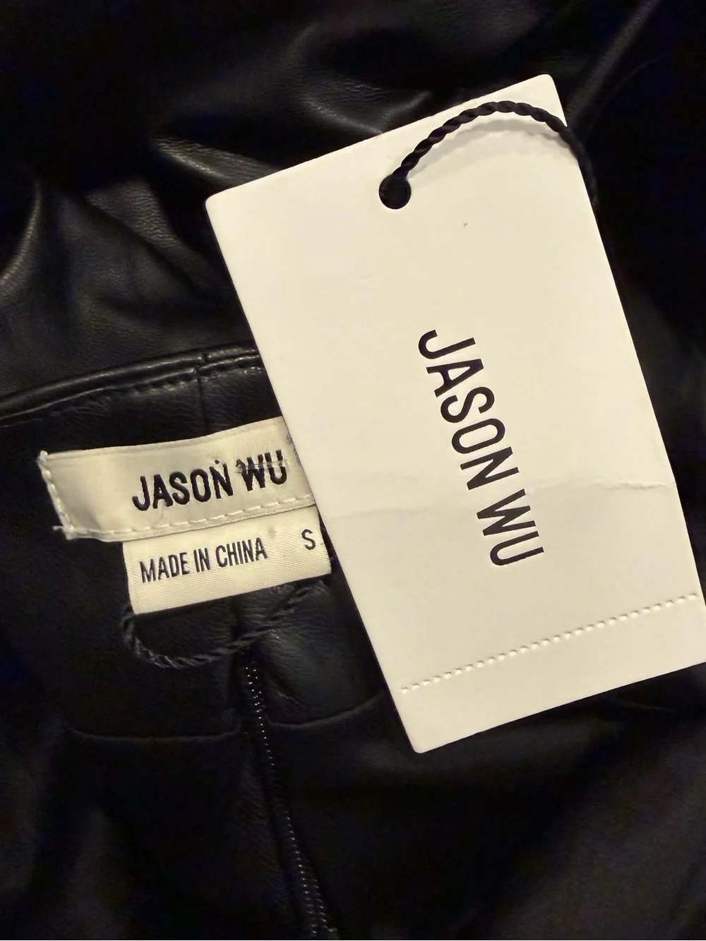 Jason Wu Black Faux Leather Mini Dress NWT - Picture 9 of 9